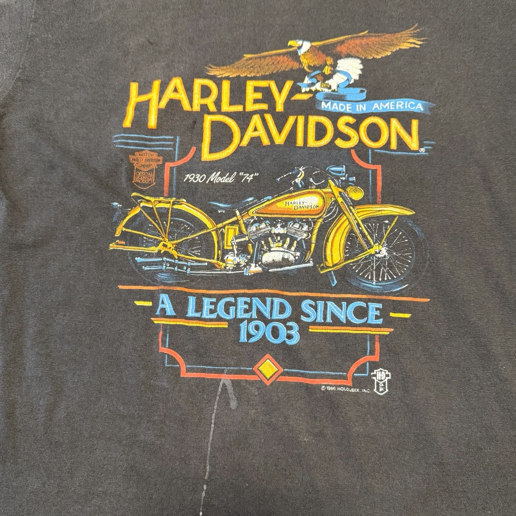 Harley Davidson VINTAGE Harley-Davidson T-Shirt 1987 A Legend Since 1903 Black L Men York PA 80s Biker Motorcycle Double-Sided Size US L / EU 52-54 / 3 - 2 Thumbnail