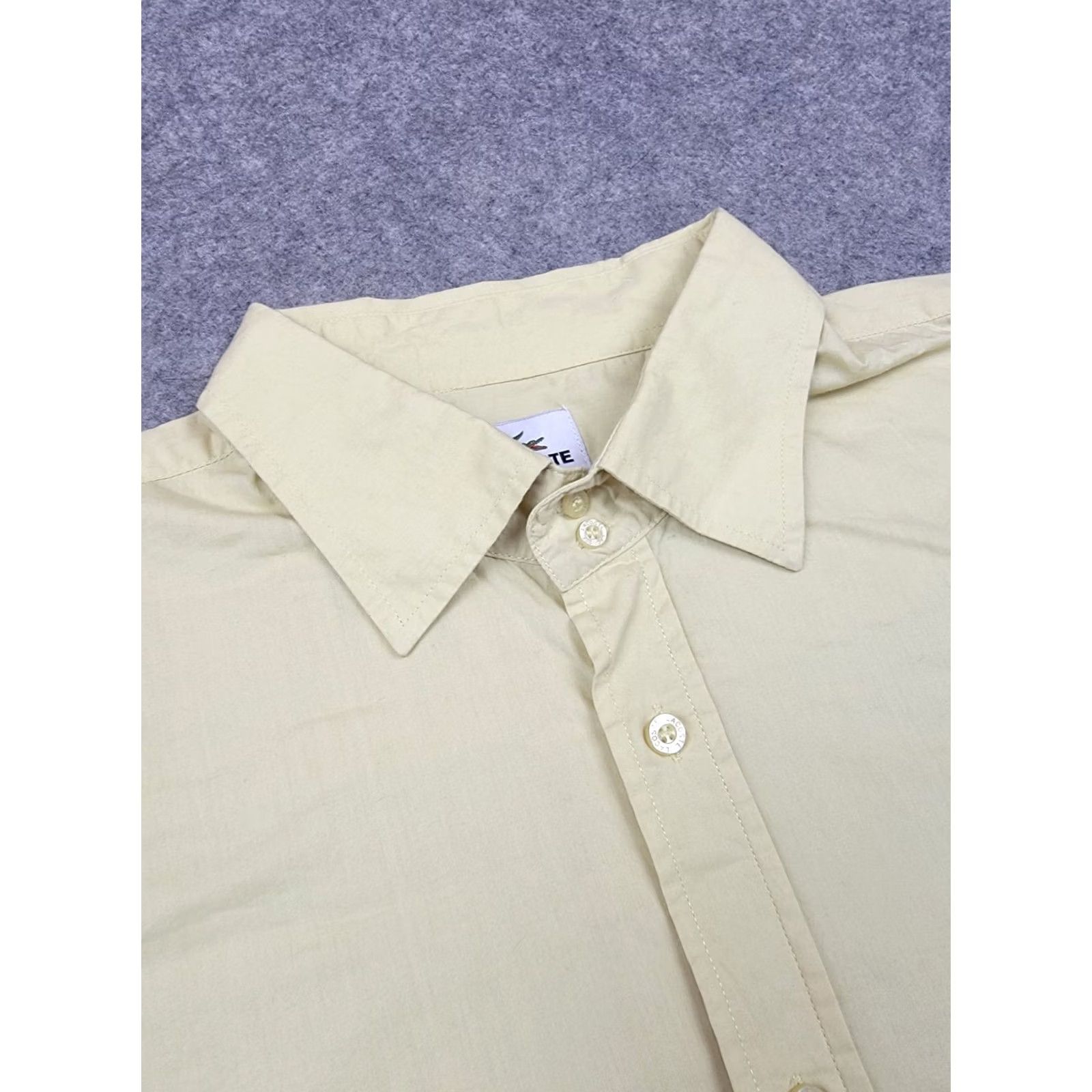 Lacoste Lacoste Shirt Mens XL 44 Yellow Embroidered Logo Long Sleeve Button-Up Cotton Vintage: No, No Size US XL / EU 56 / 4 - 5 Thumbnail
