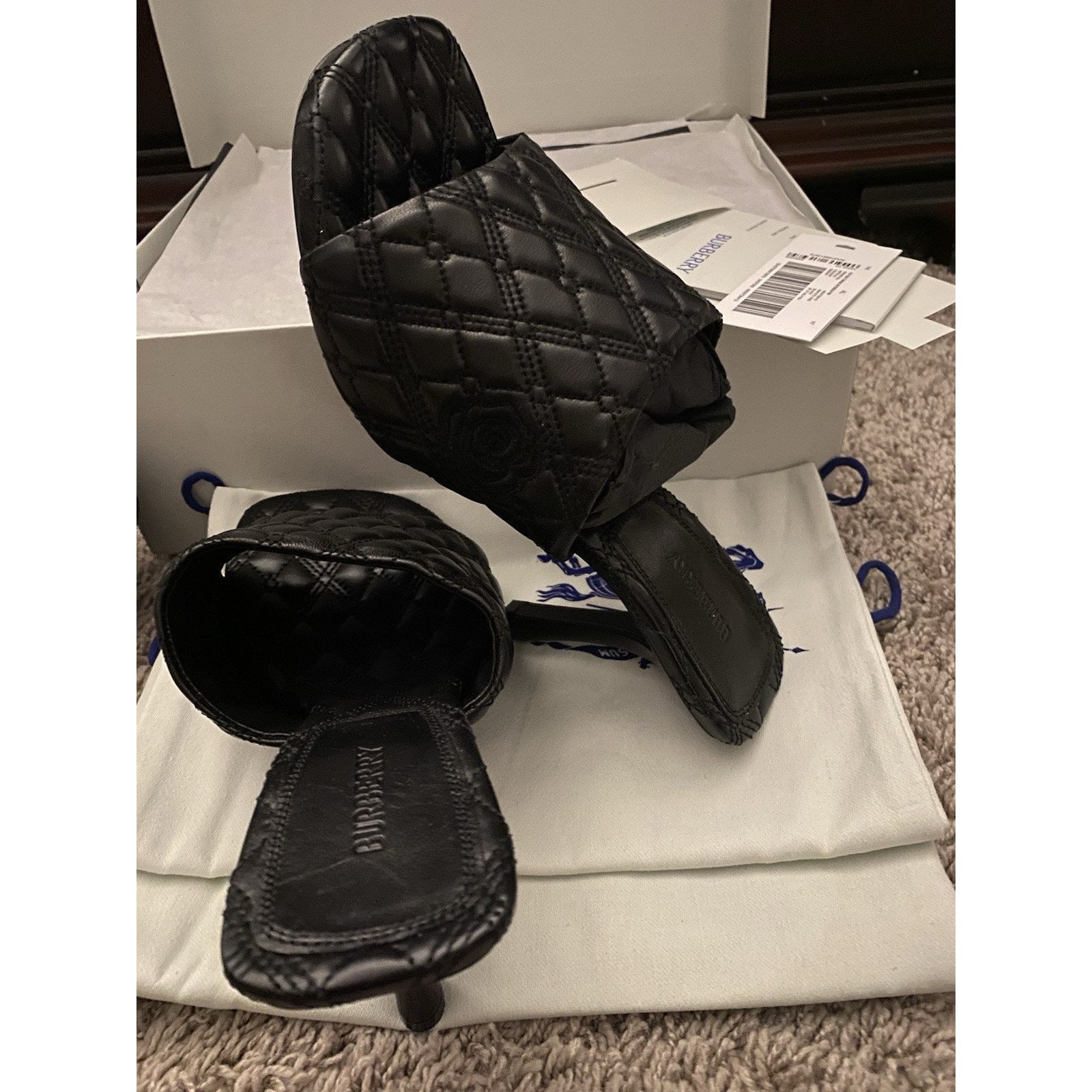 Burberry Burberry Quilted Leather Mule Blk NIB Sz 7 Size US 7 / IT 37 - 2 Thumbnail