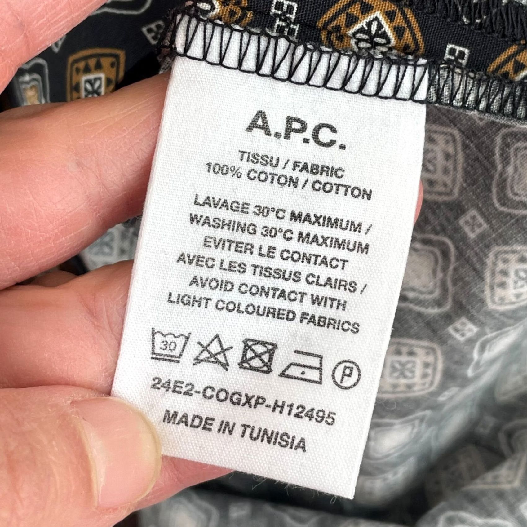 A.P.C. A.P.C. Lloyd Vacation Shirt Men 2XL Black Geometric Camp Loop Collar NWOT - Vintage Size US XXL / EU 58 / 5 - 7 Thumbnail