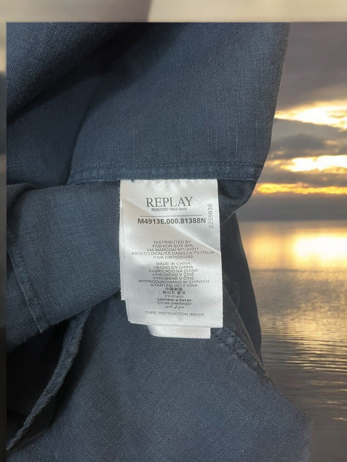 Replay Replay Navy Short Sleeve linen shirt size L Size US L / EU 52-54 / 3 - 6 Thumbnail