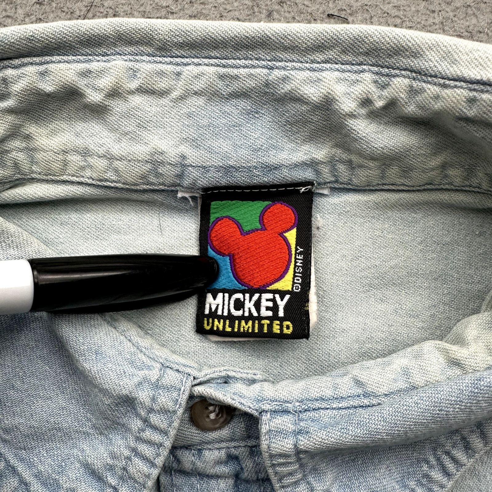 Mickey Unlimited Vintage Mickey Unlimited Disney Denim Button Shirt Mens 2XL Size US XXL / EU 58 / 5 - 3 Thumbnail