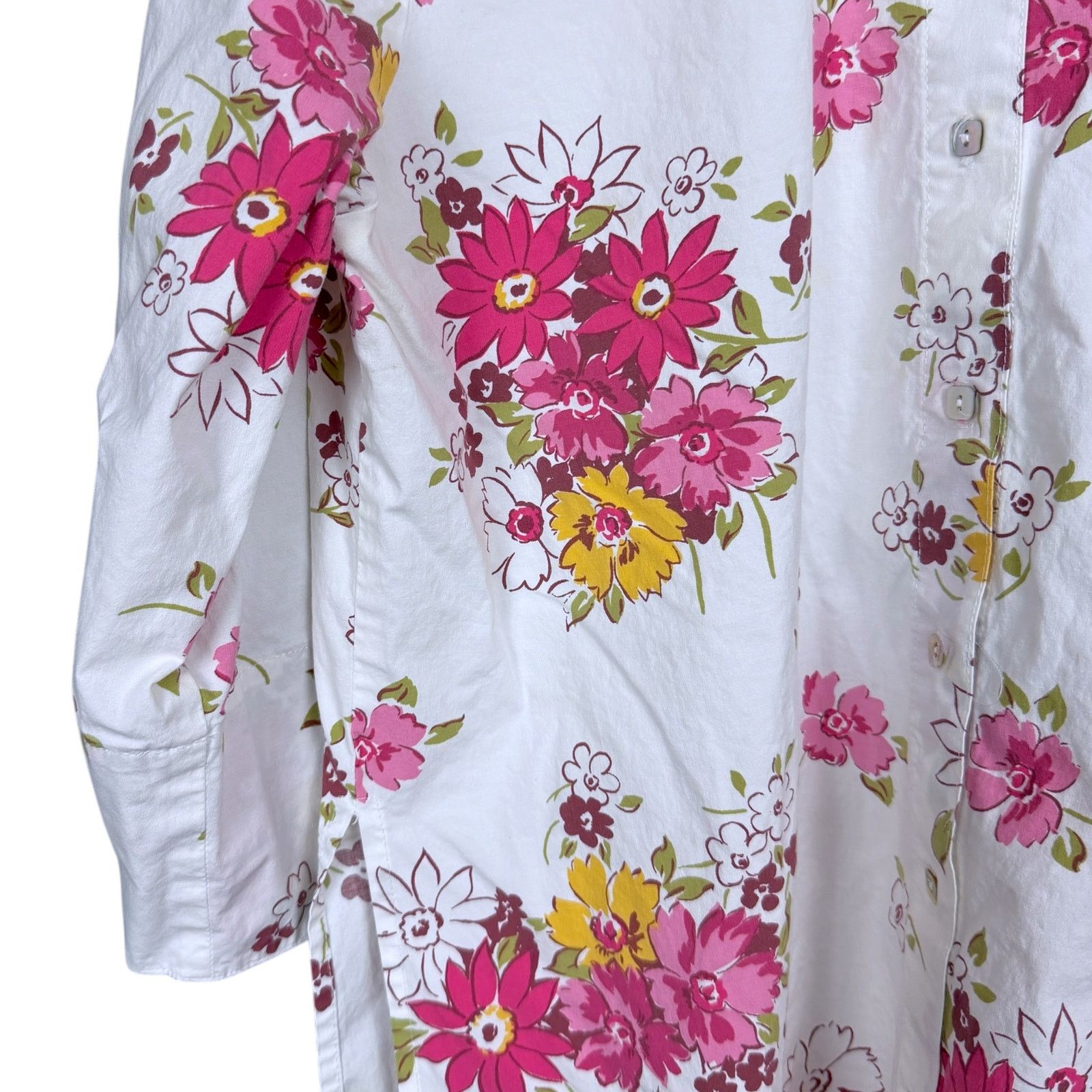 Other Vintage 90s LOCO LINDO Small Top Blouse White Pink Floral Size S / US 4 / IT 40 - 9 Thumbnail