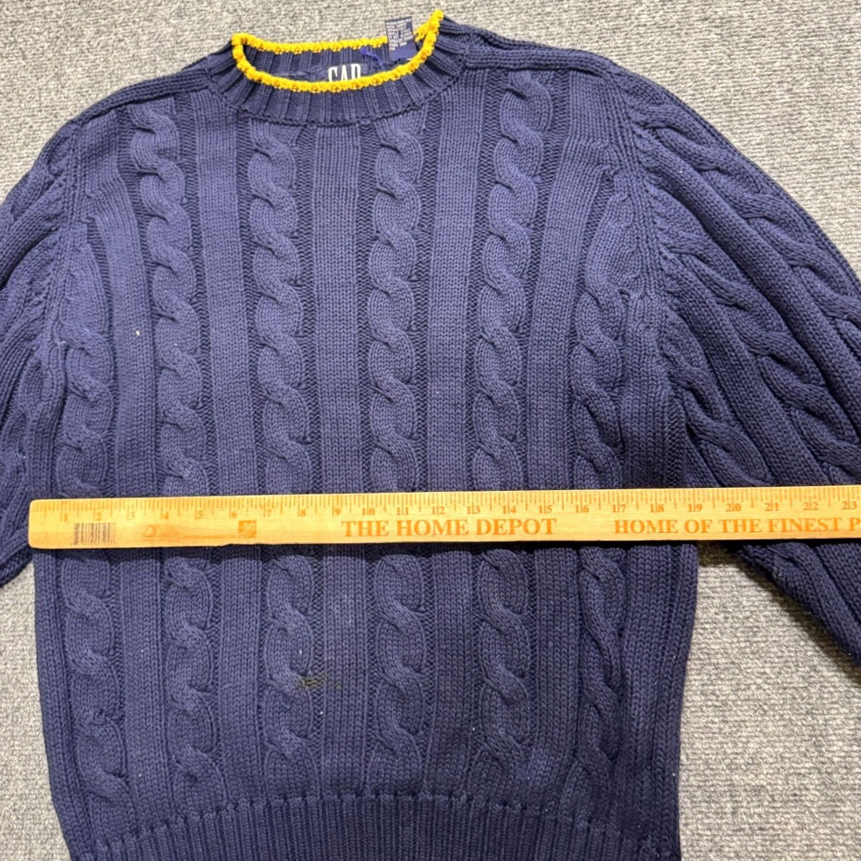 Gap VINTAGE GAP Sweater Pullover Men's L Blue 90s Cable Knitted Cotton Casual Knitted Pullover Mens Blue Size US L / EU 52-54 / 3 - 6 Thumbnail