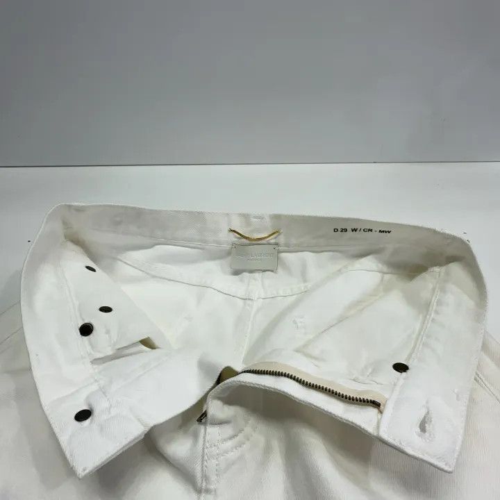 Saint Laurent Paris Saint Laurent White Cotton Straight Jeans for Women -2507 Size 27" / US 4 / IT 40 - 1 Thumbnail