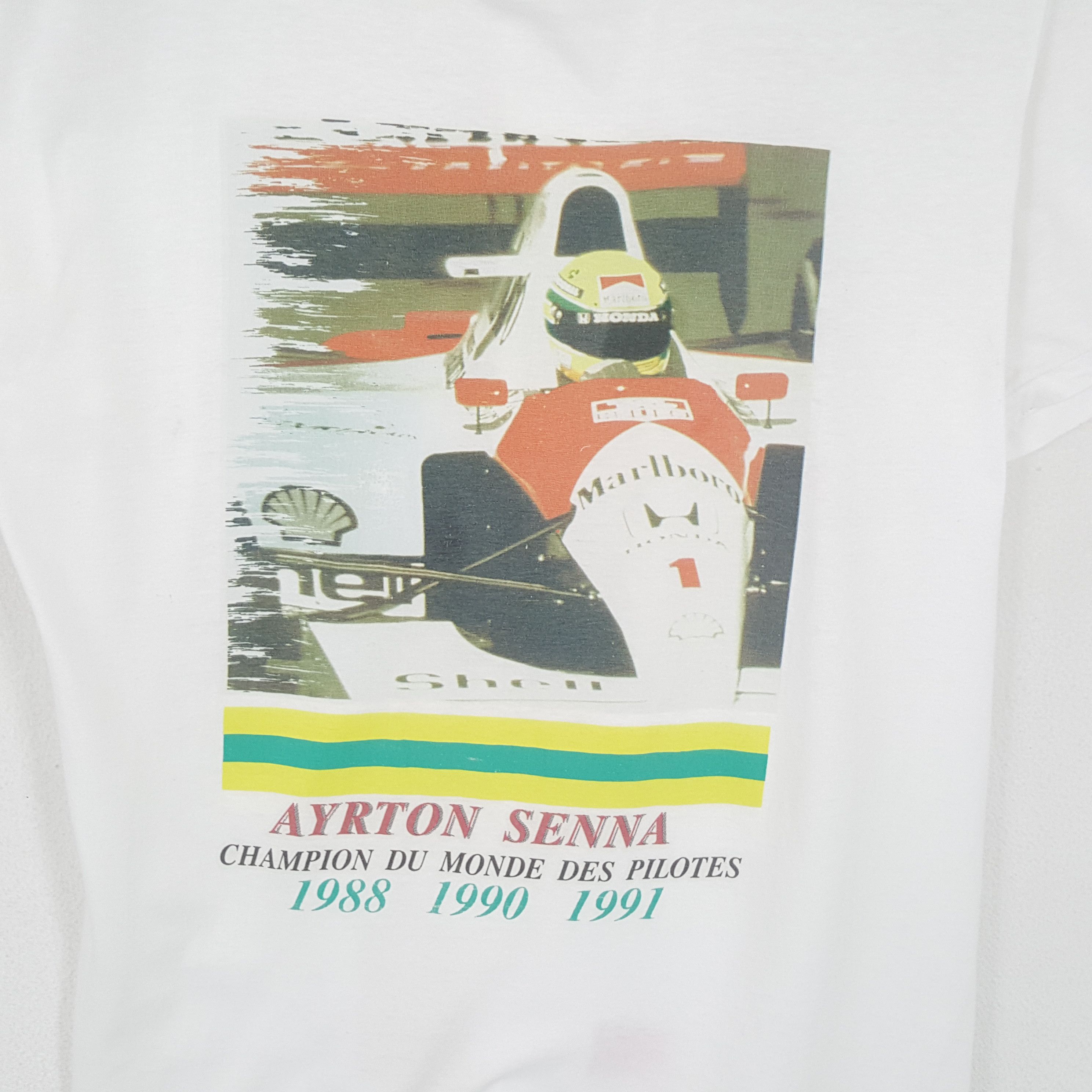 Marlboro × Vintage MARLBORO AYRTON SENNA F1 Racing Formula One Vintage Tshirt Size US M / EU 48-50 / 2 - 2 Thumbnail