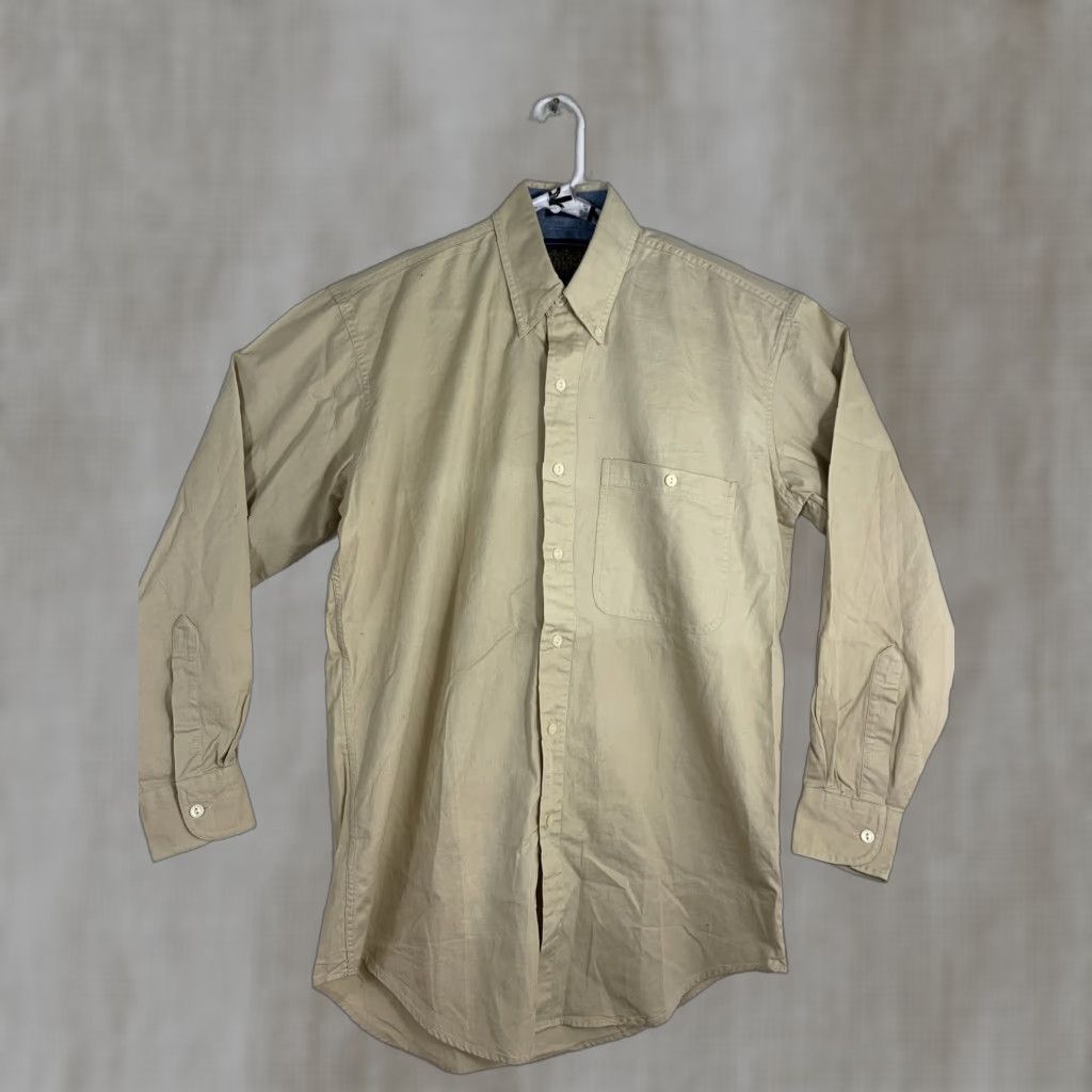 Chaps VINTAGE Ralph Lauren Chaps Button-Up Shirt Mens 15 Khaki Cotton Boy Scout Beige Long Sleeve Size US M / EU 48-50 / 2 - 1 Thumbnail