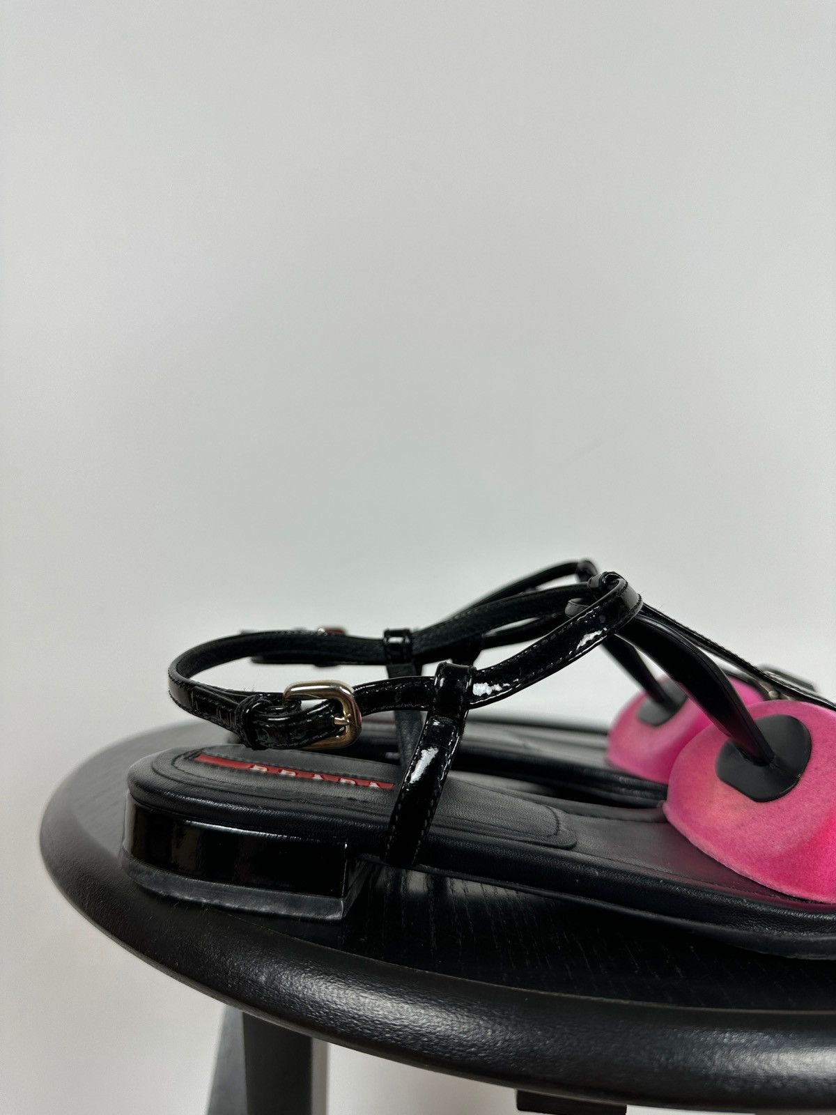 Prada Vintage Prada Crystal Wedge Patent Leather Strappy Sandals Size US 7.5 / IT 37.5 - 15 Thumbnail