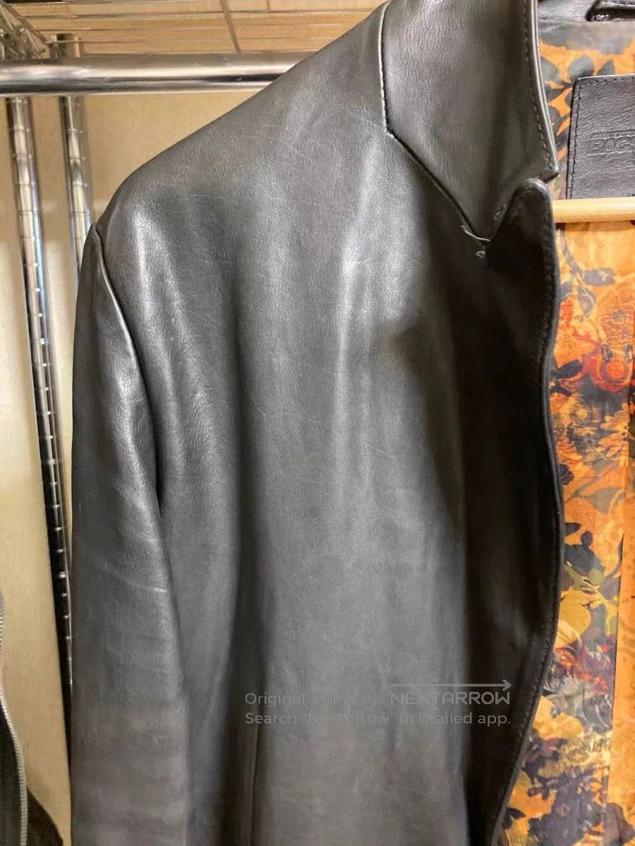 Isamu Katayama Backlash Black Leather Jacket with Floral Lining - Size L. Size US L / EU 52-54 / 3 - 3 Thumbnail