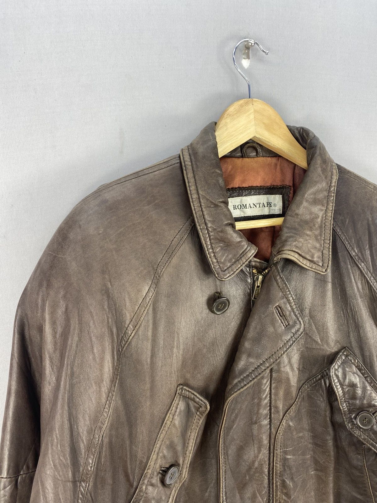 Leather Vintage 90’s Sheepskin Leather Bomber Jacket by Romantafe Size US M / EU 48-50 / 2 - 2 Thumbnail