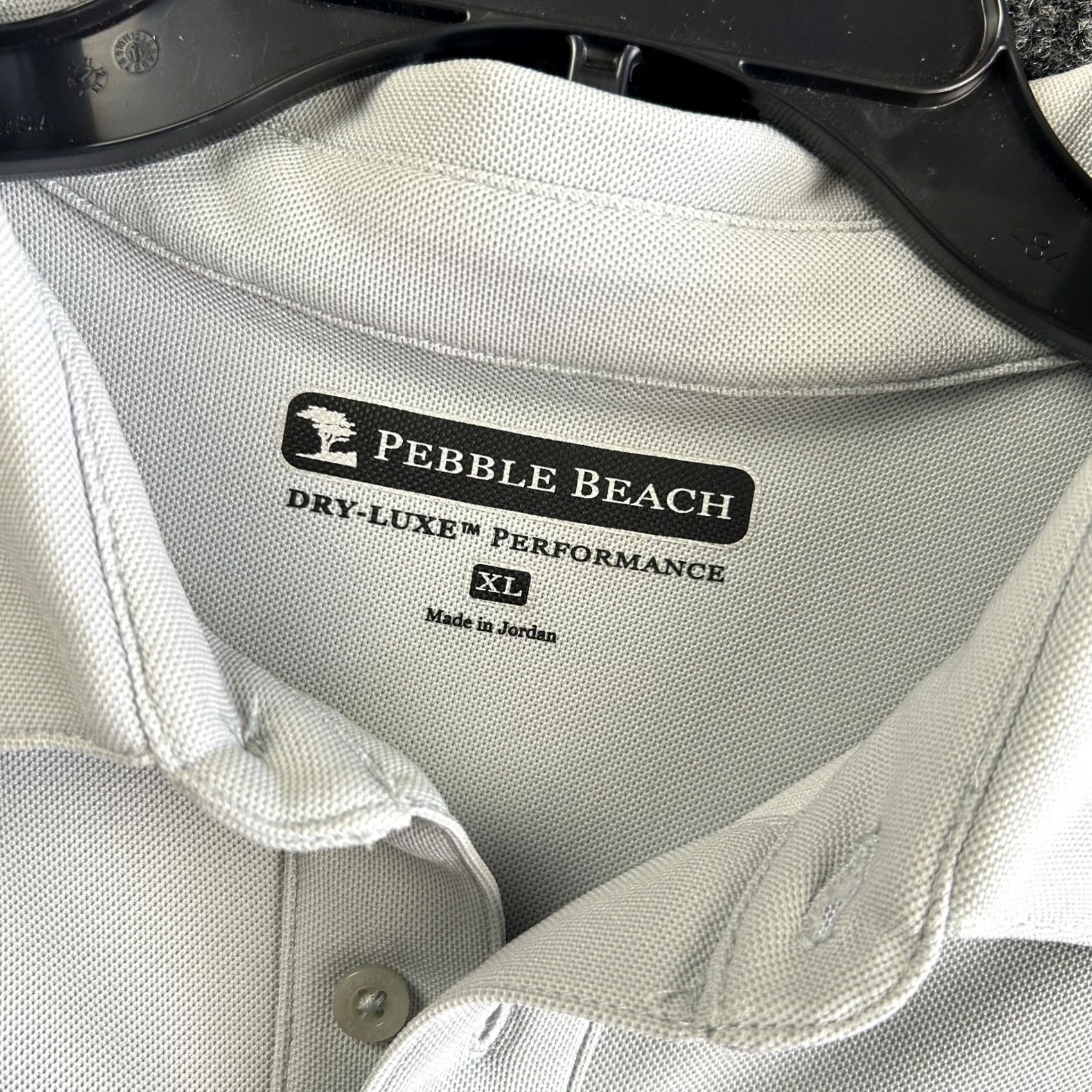 Vintage Pebble Beach Golf Polo Shirt Mens XL Blue Gray Stripe Dry-Luxe Performance Short Sleeve Size US XL / EU 56 / 4 - 3 Thumbnail
