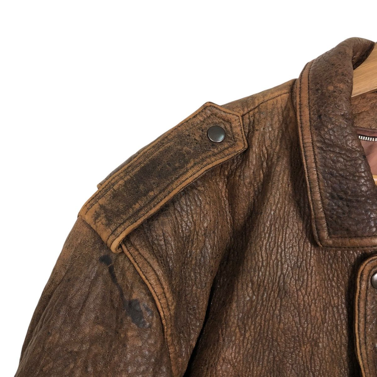 Vintage 🔥VINTAGE FLY LEATHER JACKET BIKER UNBRANDED ISSEY MIYAKE Size US L / EU 52-54 / 3 - 12 Thumbnail
