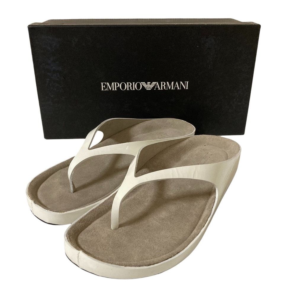 Emporio Armani Emporio Armani Emporio Armani Patent Leather Thong Sandals Leather Shoes DUTY FREE for USA Size ONE SIZE - 1 Thumbnail