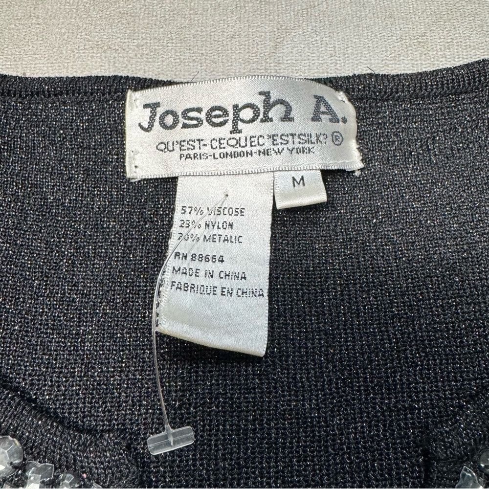 Other New Vintage Joseph A Black Sparkle Neck Embellished Sweater Size M / US 6-8 / IT 42-44 - 7 Thumbnail