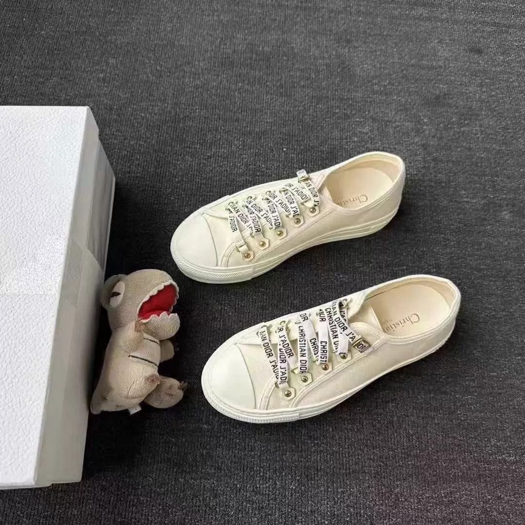 Dior Dior White Laces Logo Canvas Sneaker 35 (New, Box) Size US 4.5 / IT 34.5 - 1 Thumbnail