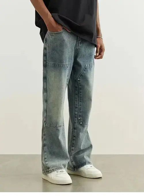 Jean fade distressed double knee carpenter pants Size US 28 / EU 44 - 4 Thumbnail