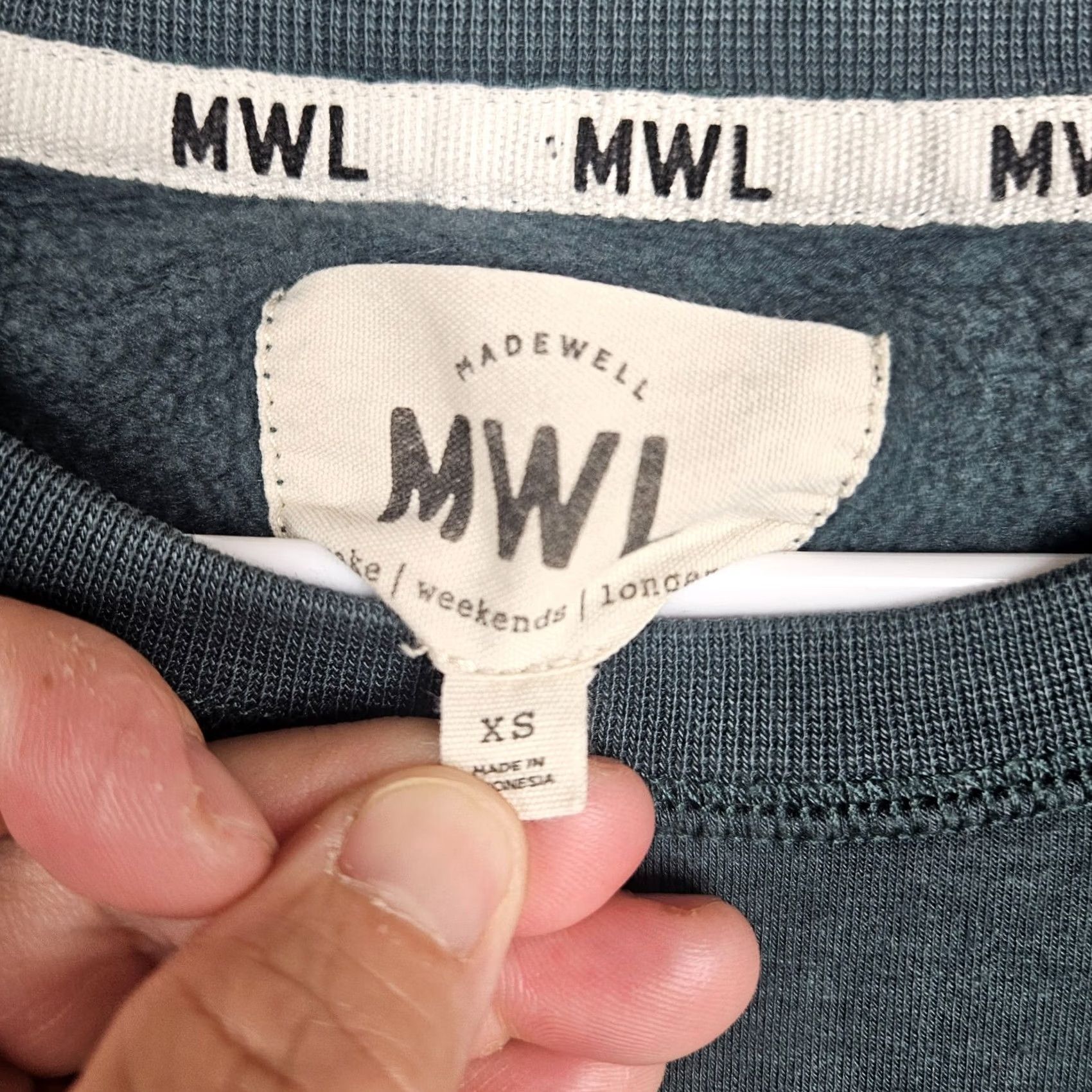 Madewell Madewell Sweatshirt Crew Neck Green XS Women's Pullover Regular All Seasons Logo Sweatshirt Slim? (adjusted: remove question) Size XS / US 0-2 / IT 36-38 - 3 Thumbnail