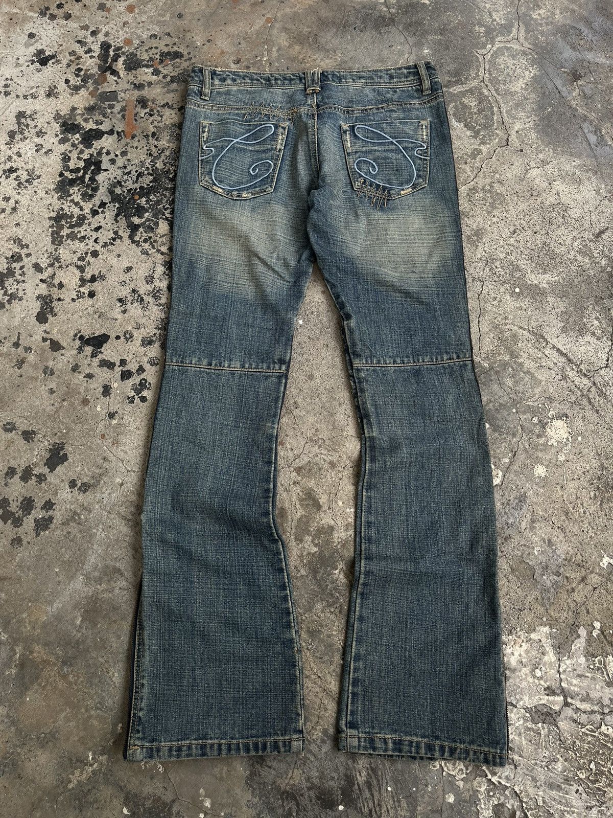 Isamu Katayama Backlash JAPANESE FLARE ZIPPER BOOT CUT DENIM PANTS PUNK STYLE GOTHIC Size US 32 / EU 48 - 4 Thumbnail