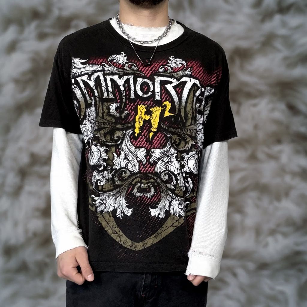 Hogan Y2K Wrestling Shirt Hulk Hogan Large Black Immortal H2 Impact TNA Graphic Tee Size US L / EU 52-54 / 3 - 1 Thumbnail
