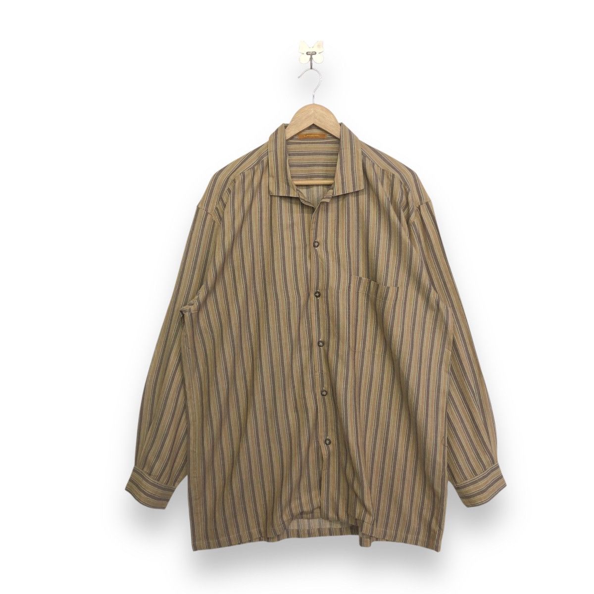 Lancel Vintage Lancel earth-toned striped Button Shirt Size US XL / EU 56 / 4 - 1 Thumbnail