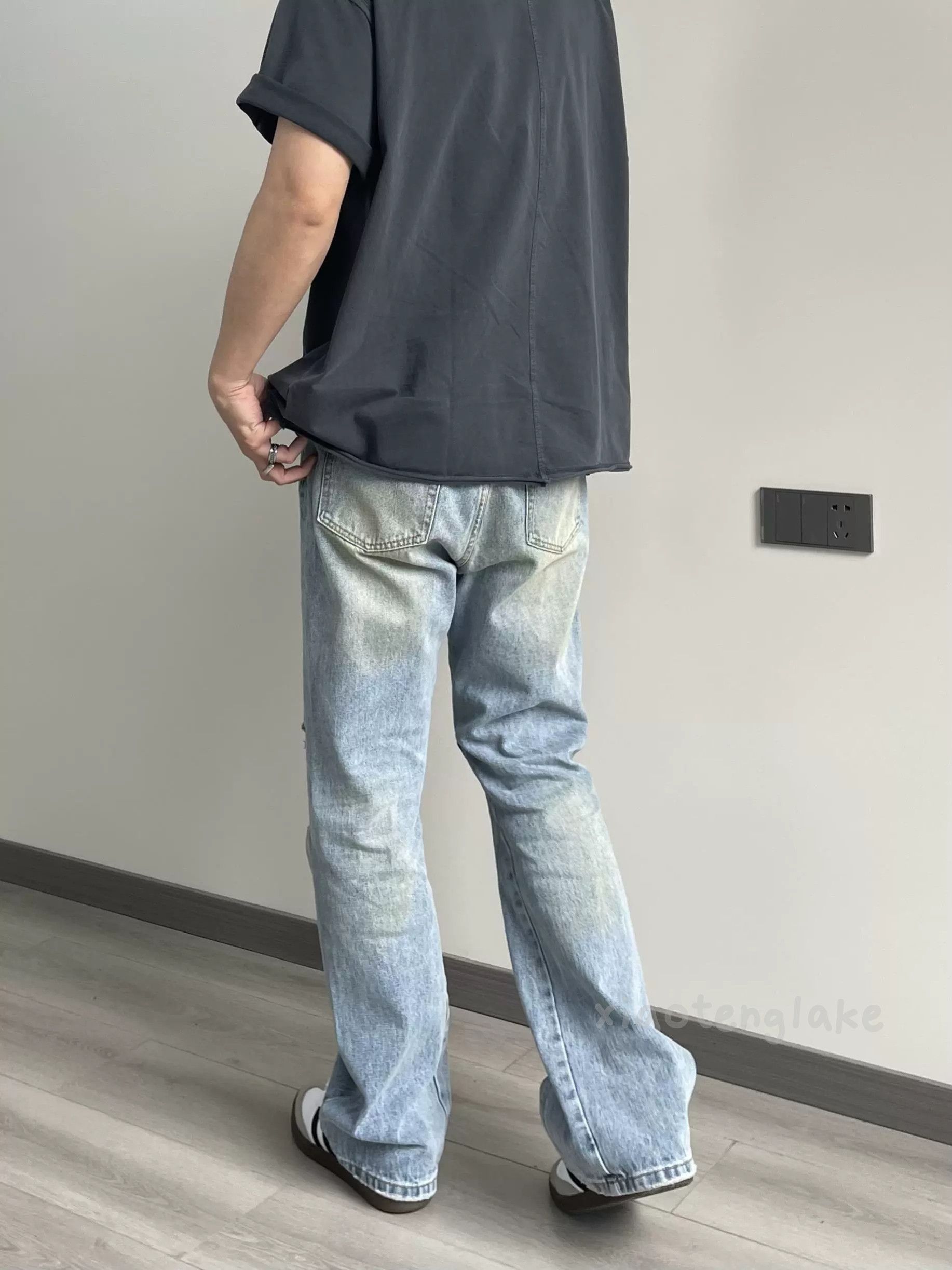 Designer × Japanese Brand × Vintage ripped faded paint flared damaged pants Size US 30 / EU 46 - 2 Thumbnail