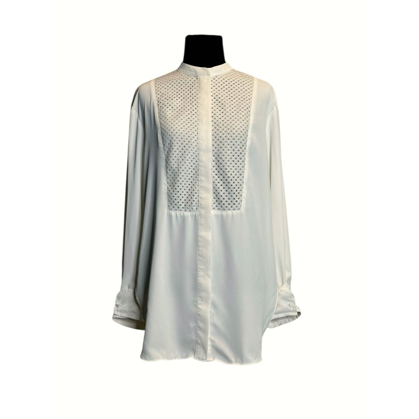 H&M H&M white long sleeves hidden button tunic blouse size Small Size S / US 4 / IT 40 - 16 Thumbnail
