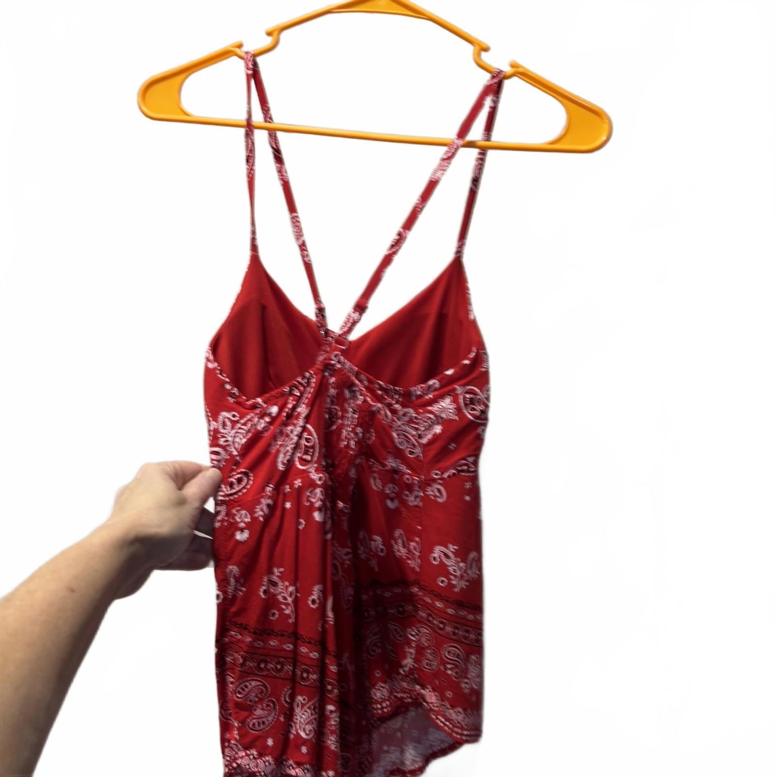 Other No Boundaries Red Paisley Print Camisole Top XS Size XS / US 0-2 / IT 36-38 - 2 Thumbnail