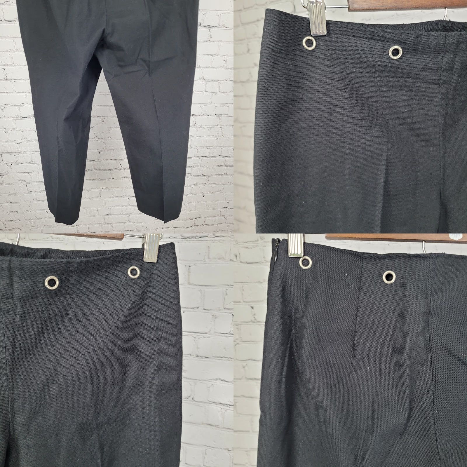 J.McLaughlin J. McLaughlin Black Cotton Cropped Pants Women Size 8 (30x25) Mid Rise Stretch Size 30" / US 8 / IT 44 - 8 Thumbnail