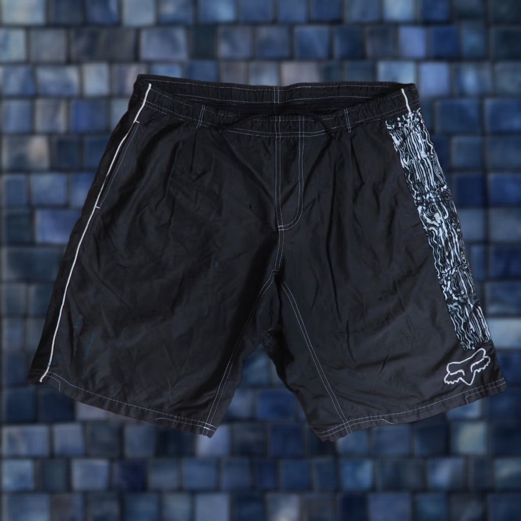 Fox Racing VINTAGE Fox Board Shorts Mens 36 Black 90s Y2k 2000s Faded Distressed Pockets 19" length 36W Size US 36 / EU 52 - 1 Thumbnail