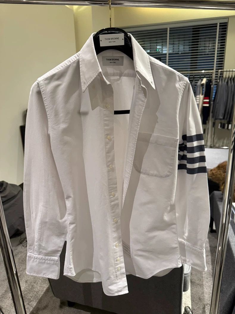Thom Browne THOM BROWNE Four Bar Shirt Dark Grey Four Bar 2502-Nextarro Size US S / EU 44-46 / 1 - 1 Thumbnail