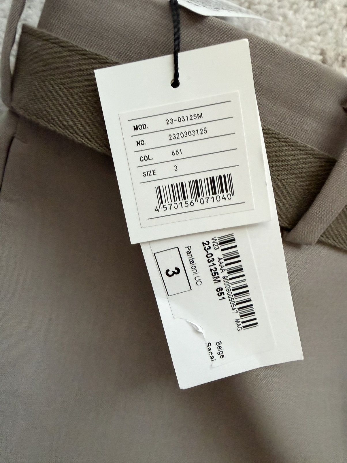 Sacai Sacai Sponge Wool Trousers Sz 3 Size US 32 / EU 48 - 3 Thumbnail