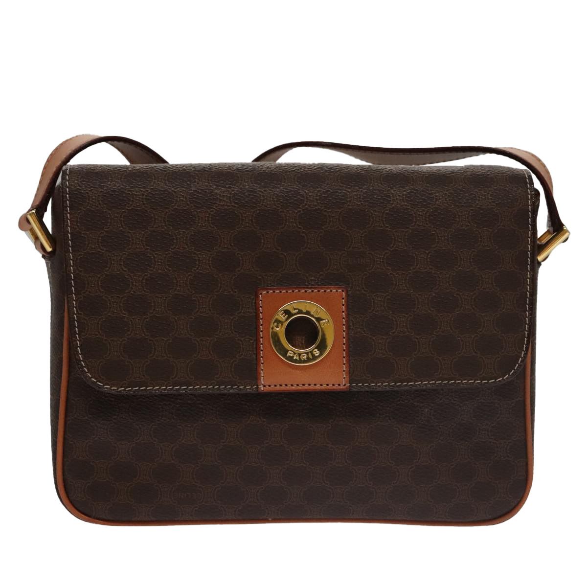 Celine Celine Vintage Macadam Circle Logo Shoulder Bag Canvas and Leather Size ONE SIZE - 1 Thumbnail