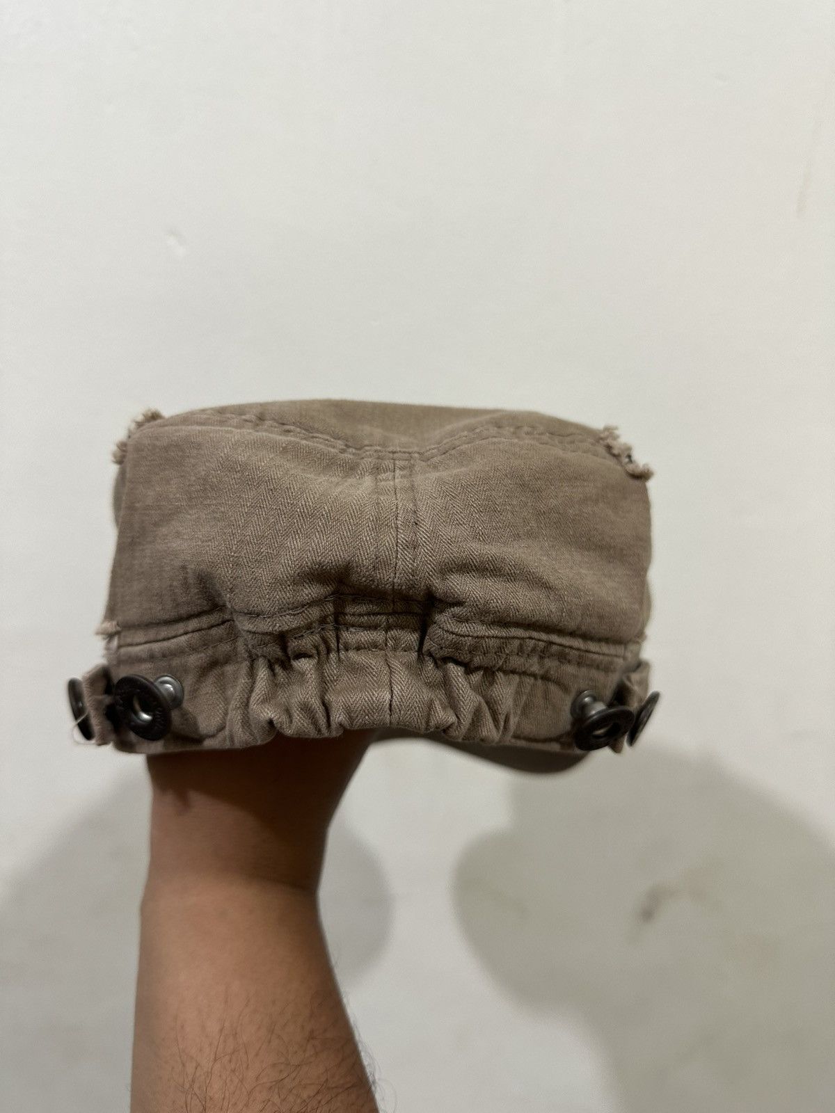 Japanese Brand 2000s Cadet Hat PUNK Distress Style Size ONE SIZE - 3 Thumbnail