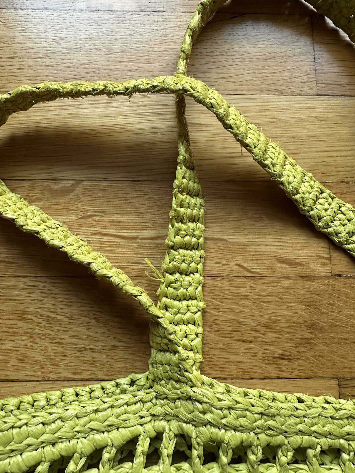 Prada PRADA crochet raffia triangle logo tote bag - lime green Size ONE SIZE - 11 Thumbnail
