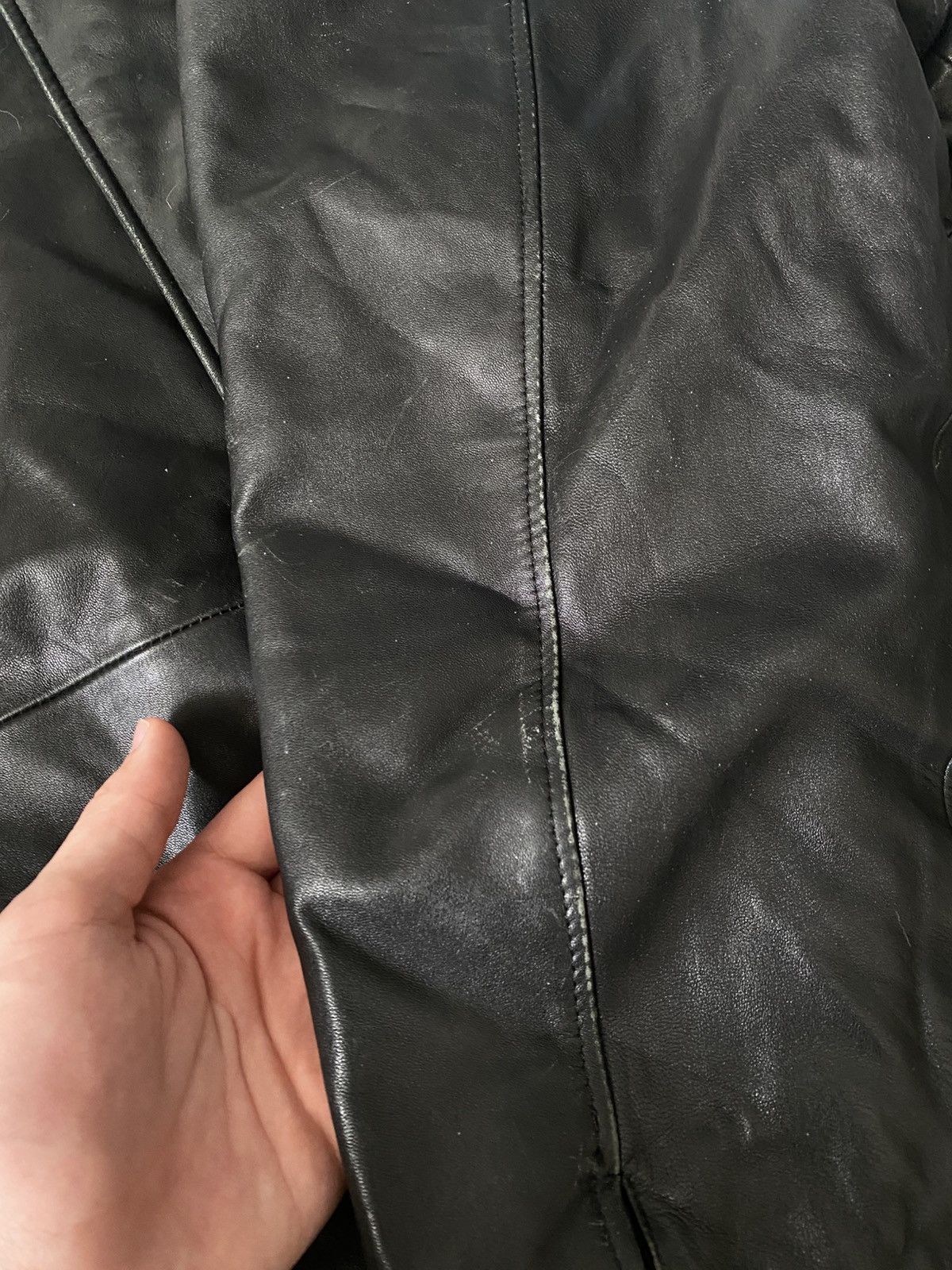 Genuine Leather Vintage 90s Black Leather Jacket Size US L / EU 52-54 / 3 - 9 Thumbnail