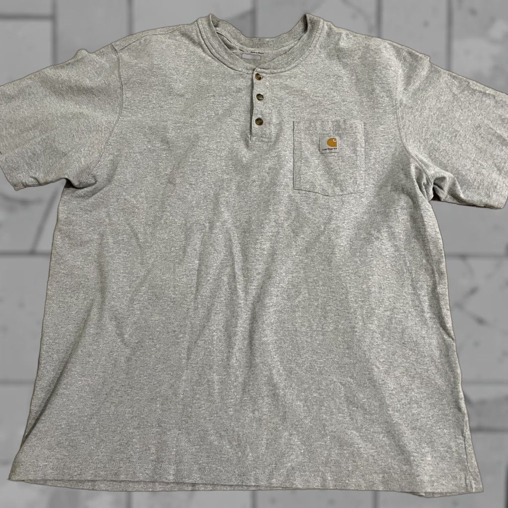 Carhartt VINTAGE Carhartt Heavy Duty original fit Henley Gray shirt Mens XL Size US XL / EU 56 / 4 - 1 Thumbnail