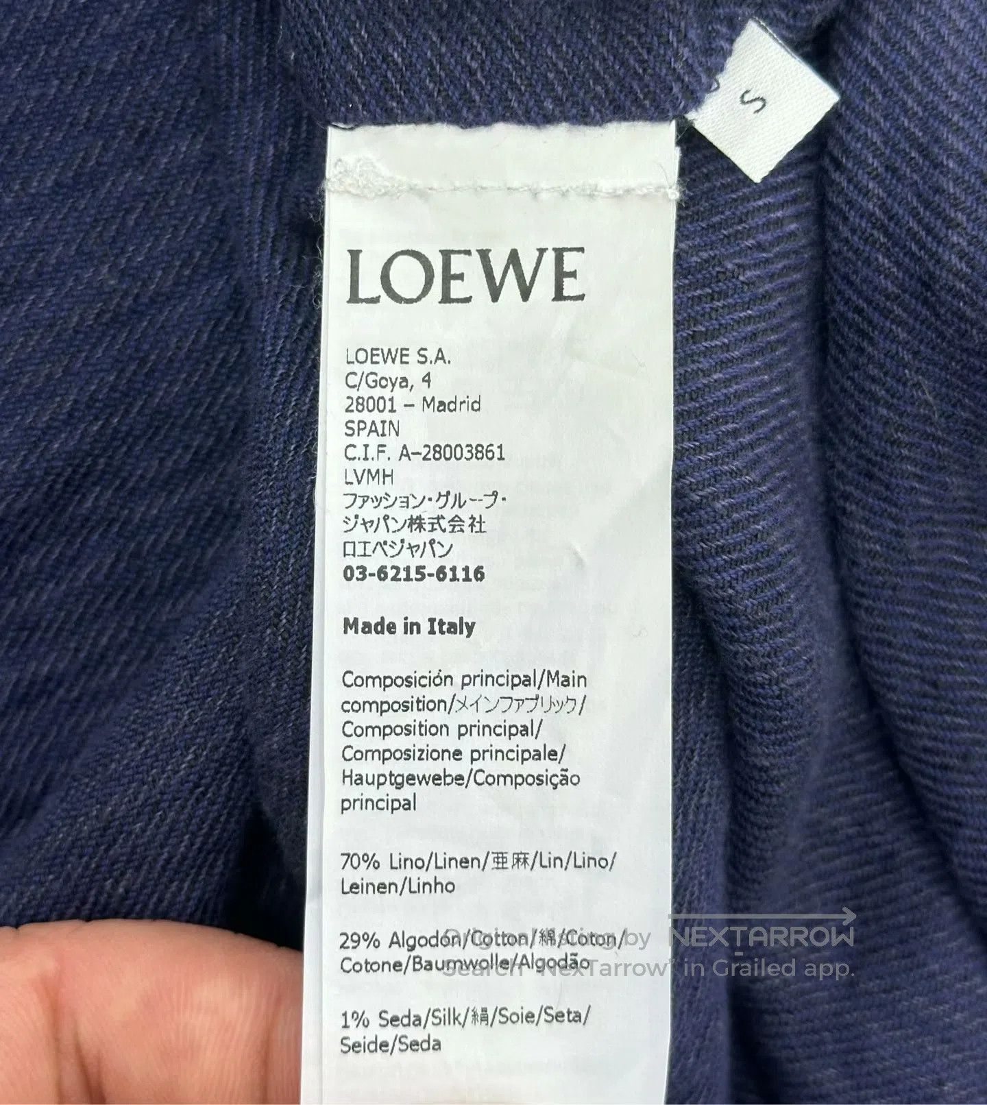 Loewe Loewe Navy blue fur trim shawl| Size S / US 4 / IT 40 - 4 Thumbnail