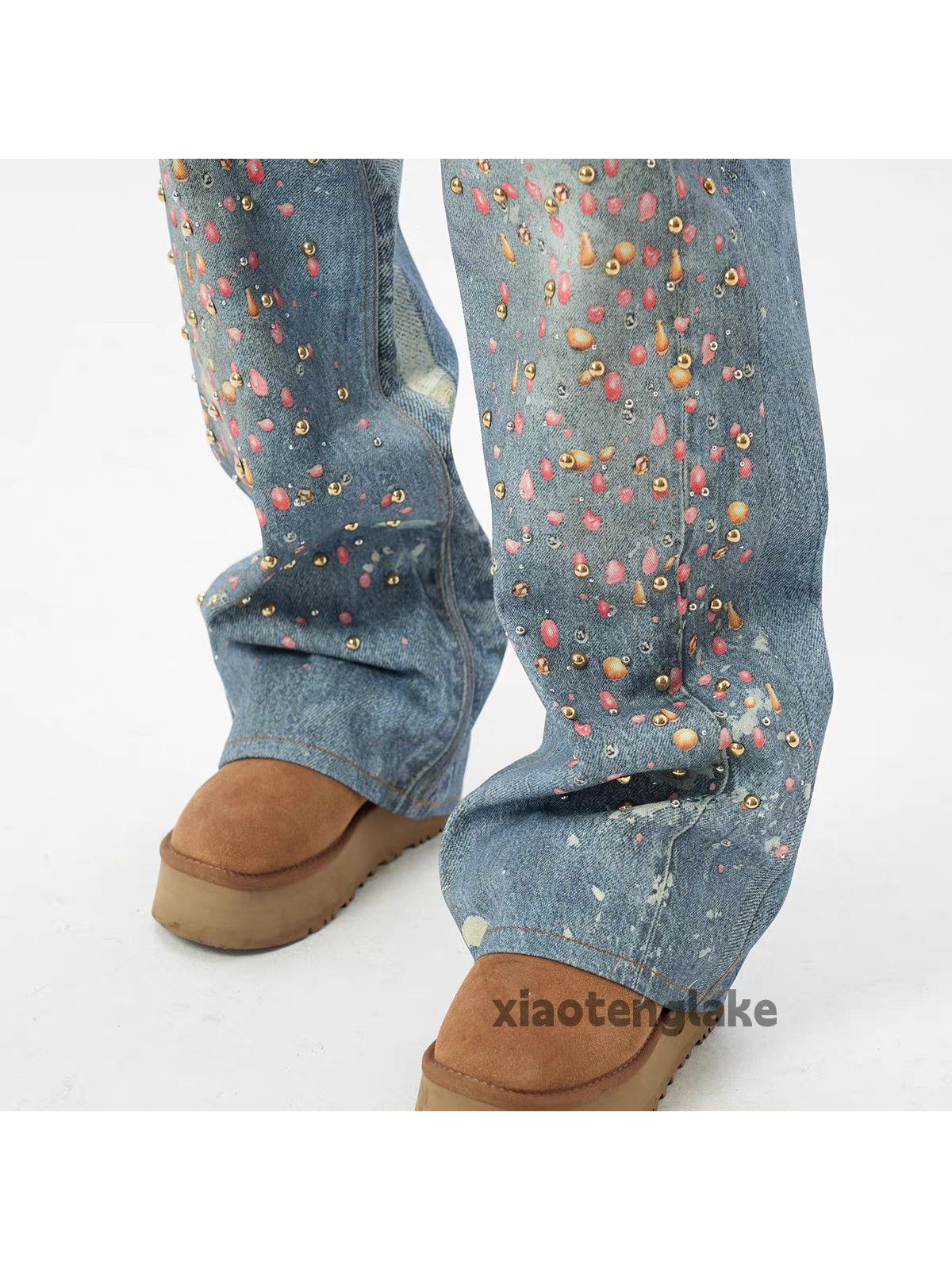 Jean ltx vintage washed faded digital print skate hiphop jeans Size US 36 / EU 52 - 8 Thumbnail