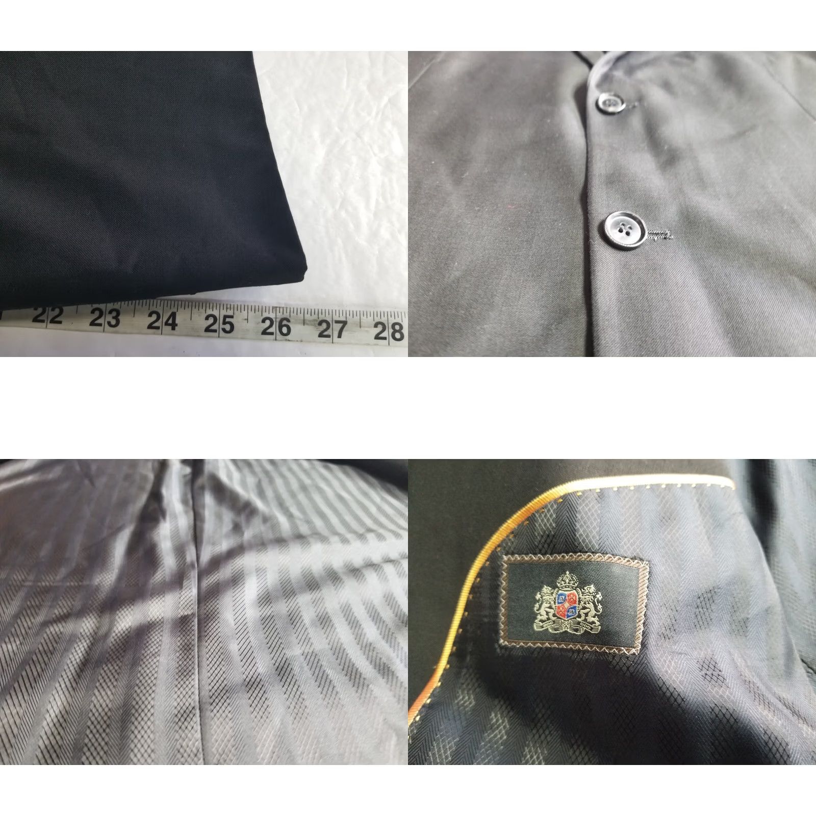 Vintage Marchatti Italy Blazer Black Solid Two-Button Pockets Regular 52R Made in Italy Mens Size 52R - 8 Thumbnail