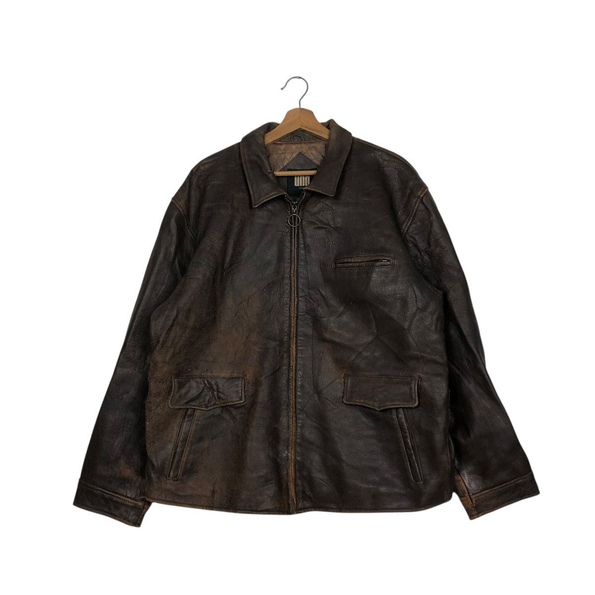 Japanese Brand 🔥VINTAGE LEATHER JACKET BIKER UNO UOMO ISSEY MIYAKE Size US L / EU 52-54 / 3 - 3 Thumbnail