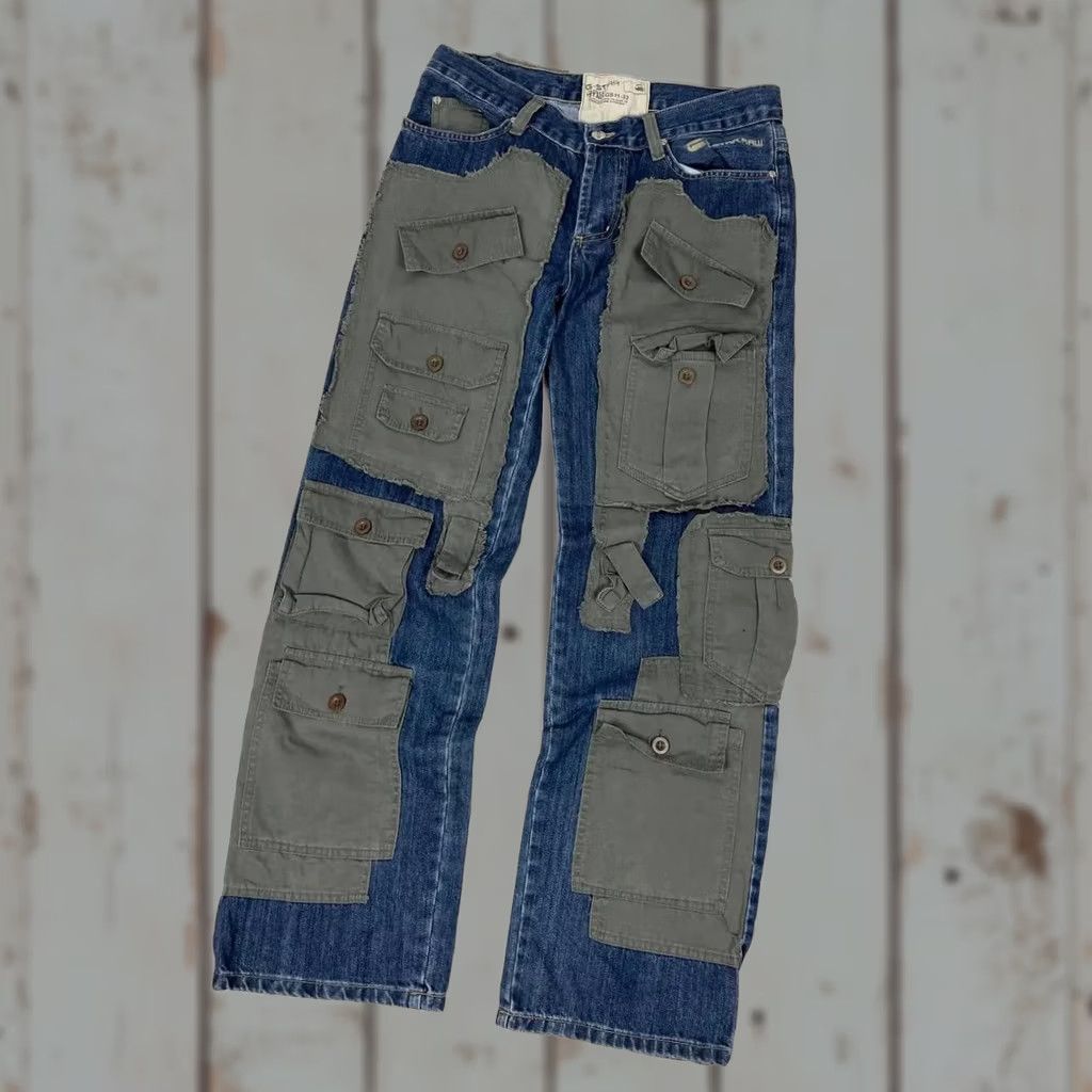G-Star G-Star Raw Denim Jeans Mens 5-Pocket Patchwork Cargo Straight Blue Size 32 32in Inseam 32cm 41cm 83cm 90s Stars Vintage No N/A Size US 32 / EU 48 - 1 Thumbnail