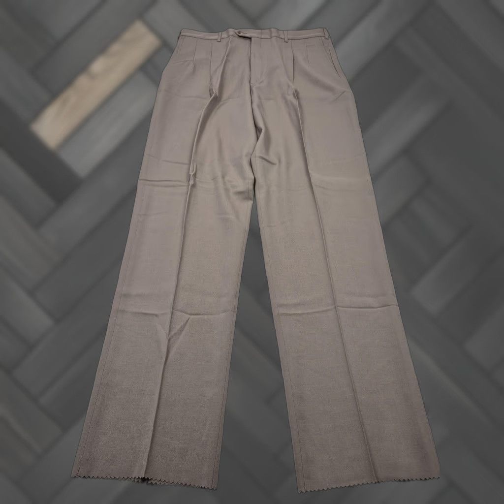 Vintage John Alexander Dress Pants Mens 38x37 Beige Wool Pleated Classic Fit Unhemmed Size US 38 / EU 54 - 1 Thumbnail