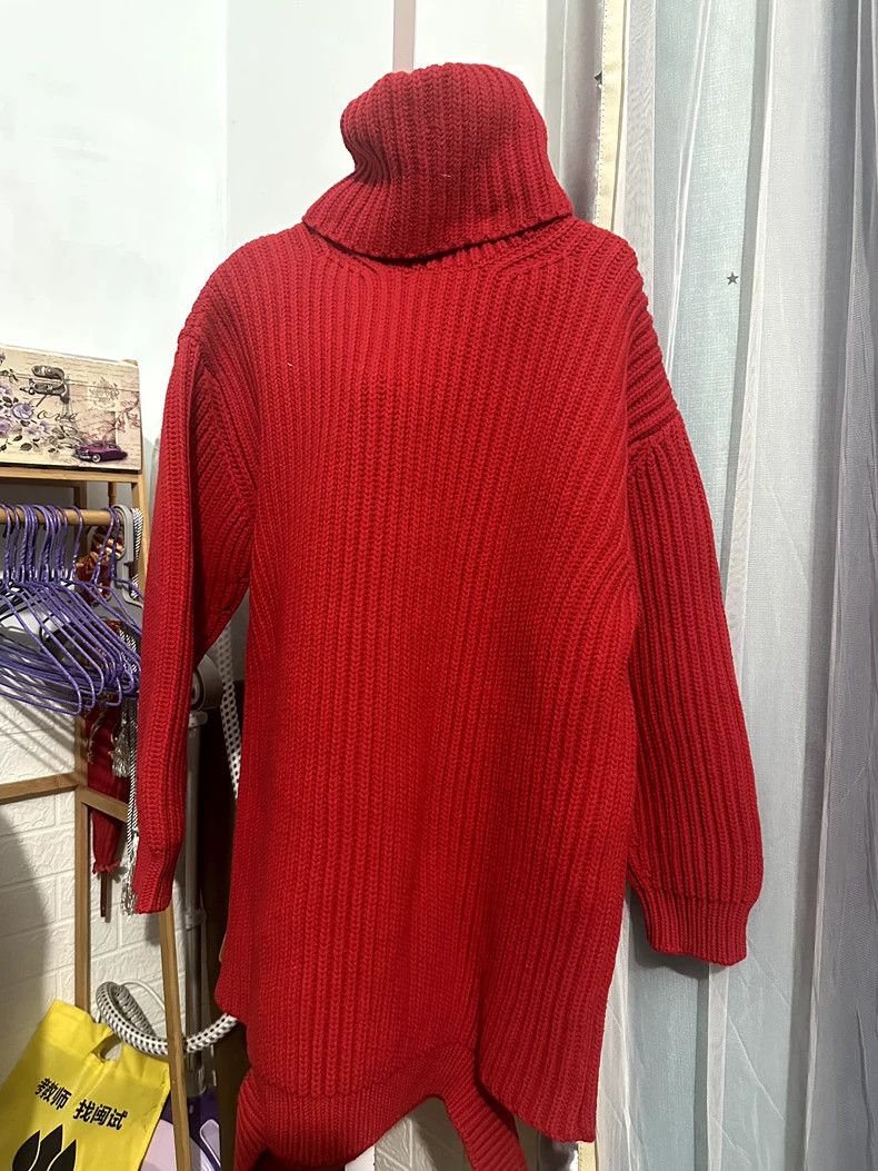 Red Turtleneck Knit Sweater by Balenciaga- DMC