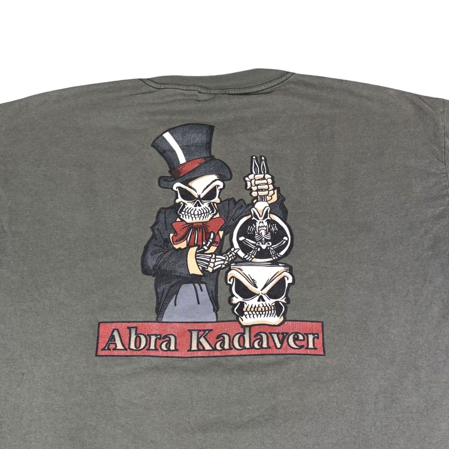 Vintage VINTAGE Bullhead Graphic T-Shirt 2XL Gray Green Skeleton Magician Crew Neck Short Sleeve 1990s Grunge Gothic Punk Vintage Mens Bedroom T-Shirt Size US XXL / EU 58 / 5 - 2 Thumbnail