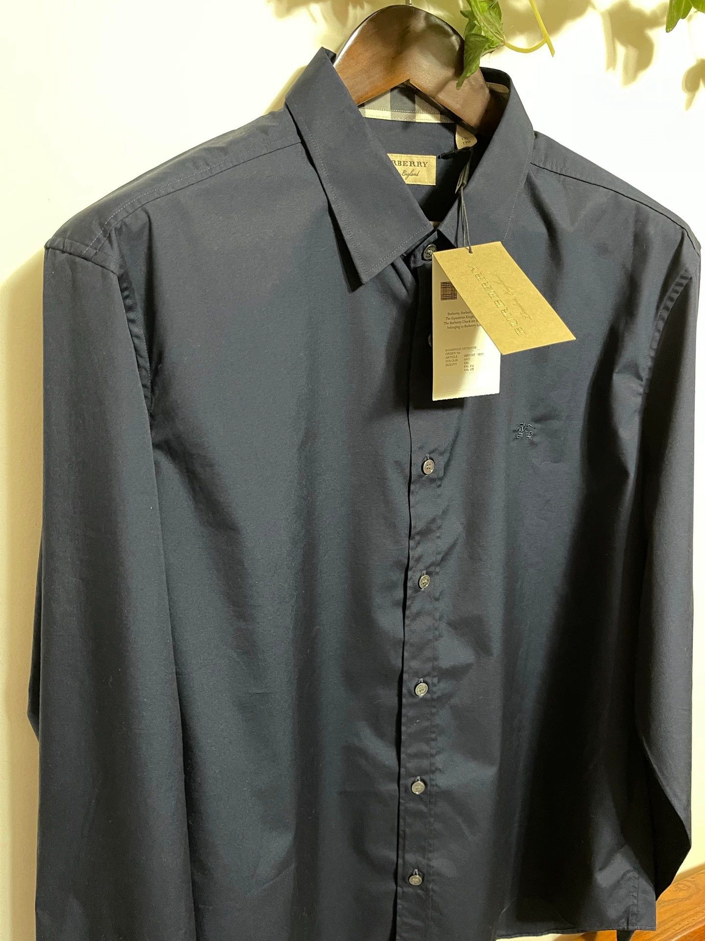 Burberry Burberry Navy Oversized LS Shirt XXL Horseferry Embroidered Size US XXL / EU 58 / 5 - 3 Thumbnail
