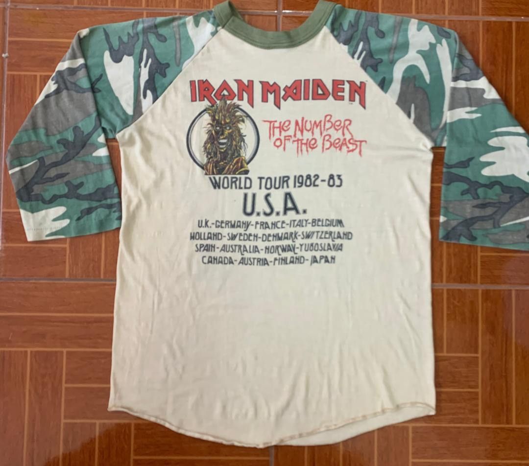 Iron Maiden Vintage IRON MAIDEN 82/83 Camo Sleeve Size US M / EU 48-50 / 2 - 2 Thumbnail