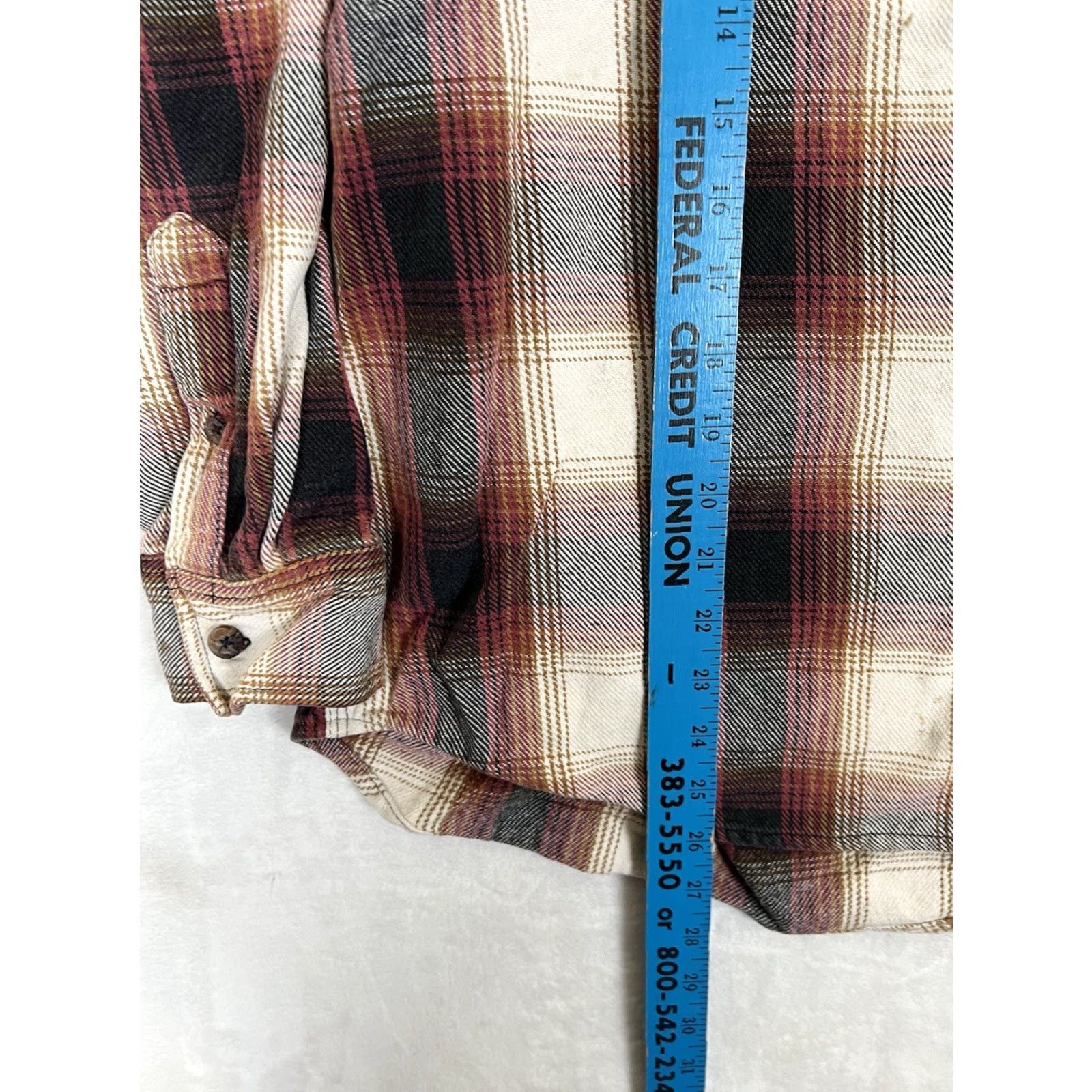 Vintage C.E. Schmidt Workwear Shirt Mens Large Plaid Flannel Button-Down Red Brown Size US L / EU 52-54 / 3 - 7 Thumbnail