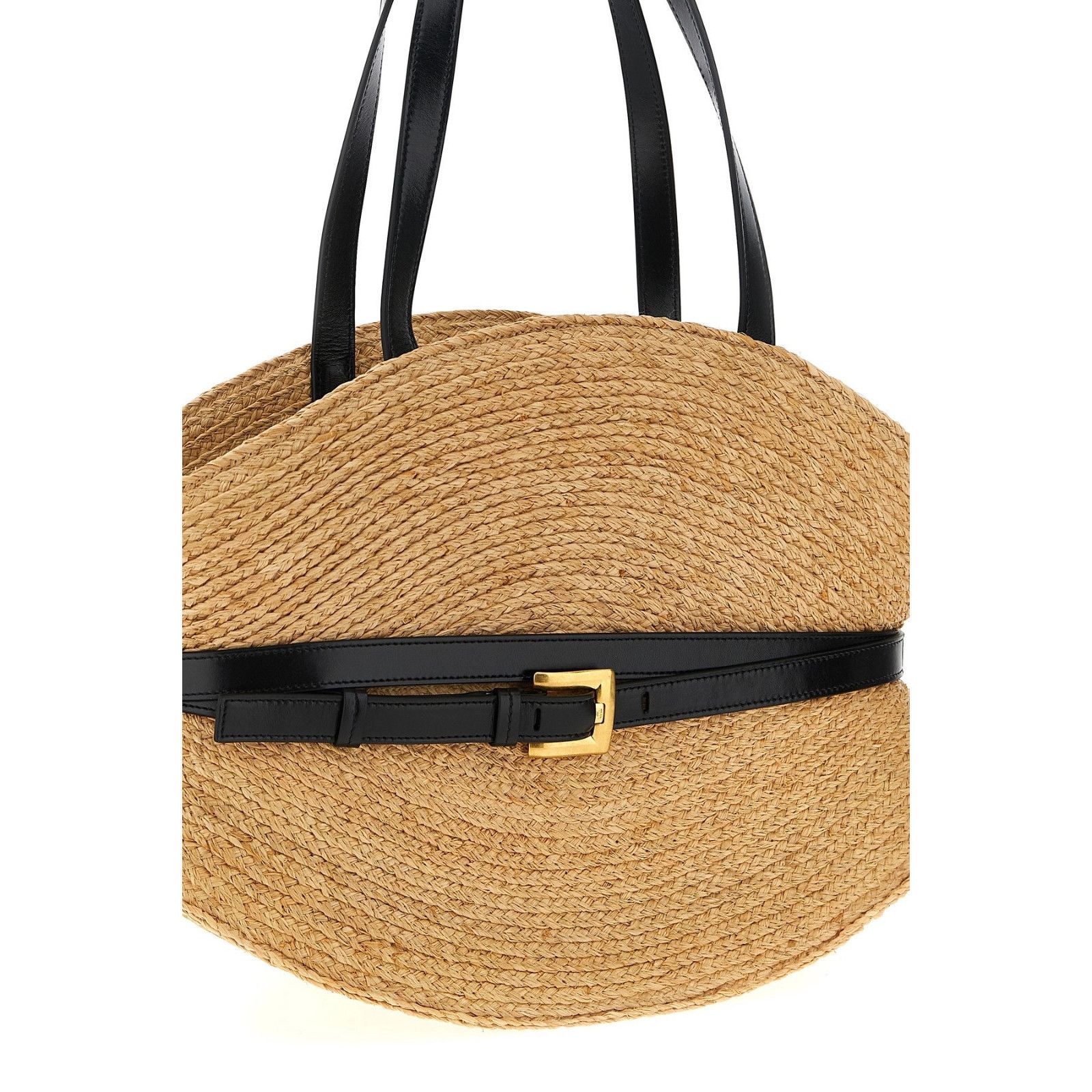Balmain BALMAIN Shuffle Medium Black Raffia Shoulder Bag New & Authe Size ONE SIZE - 3 Thumbnail