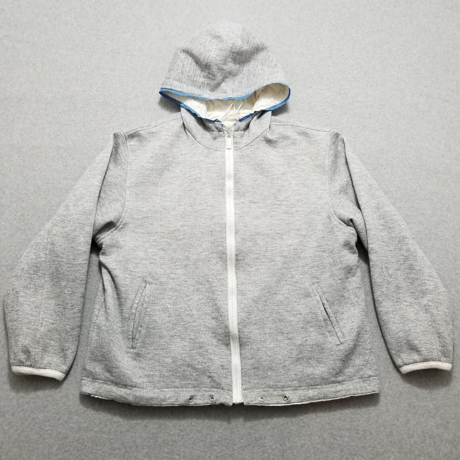 Other CS Jacket Womens Large Gray Ivory Reversible Hooded Pockets Size L / US 10 / IT 46 - 7 Thumbnail