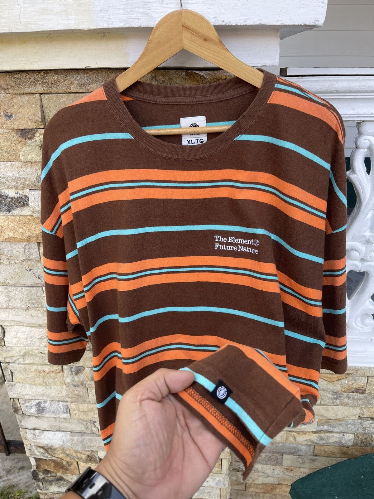 Last Drop🔥Rare🔥Element Stripe Baggy Style T-Shirt
